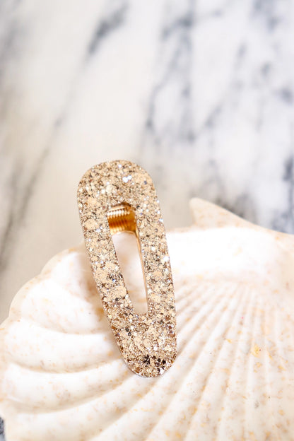 Barrette triangle - Paillettes champagne