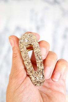 Barrette triangle - Paillettes champagne