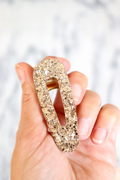 Barrette triangle - Paillettes champagne