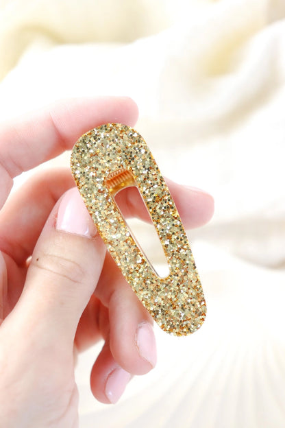 Barrette triangle - Paillettes doré