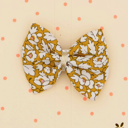 Barrette - Noeud papillon liberty ocre