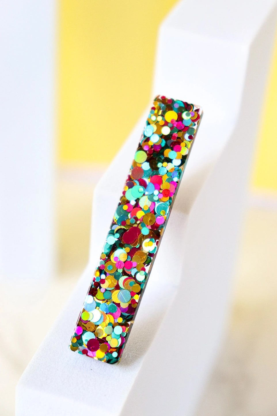 Barrette droite - Paillettes joie multi vert