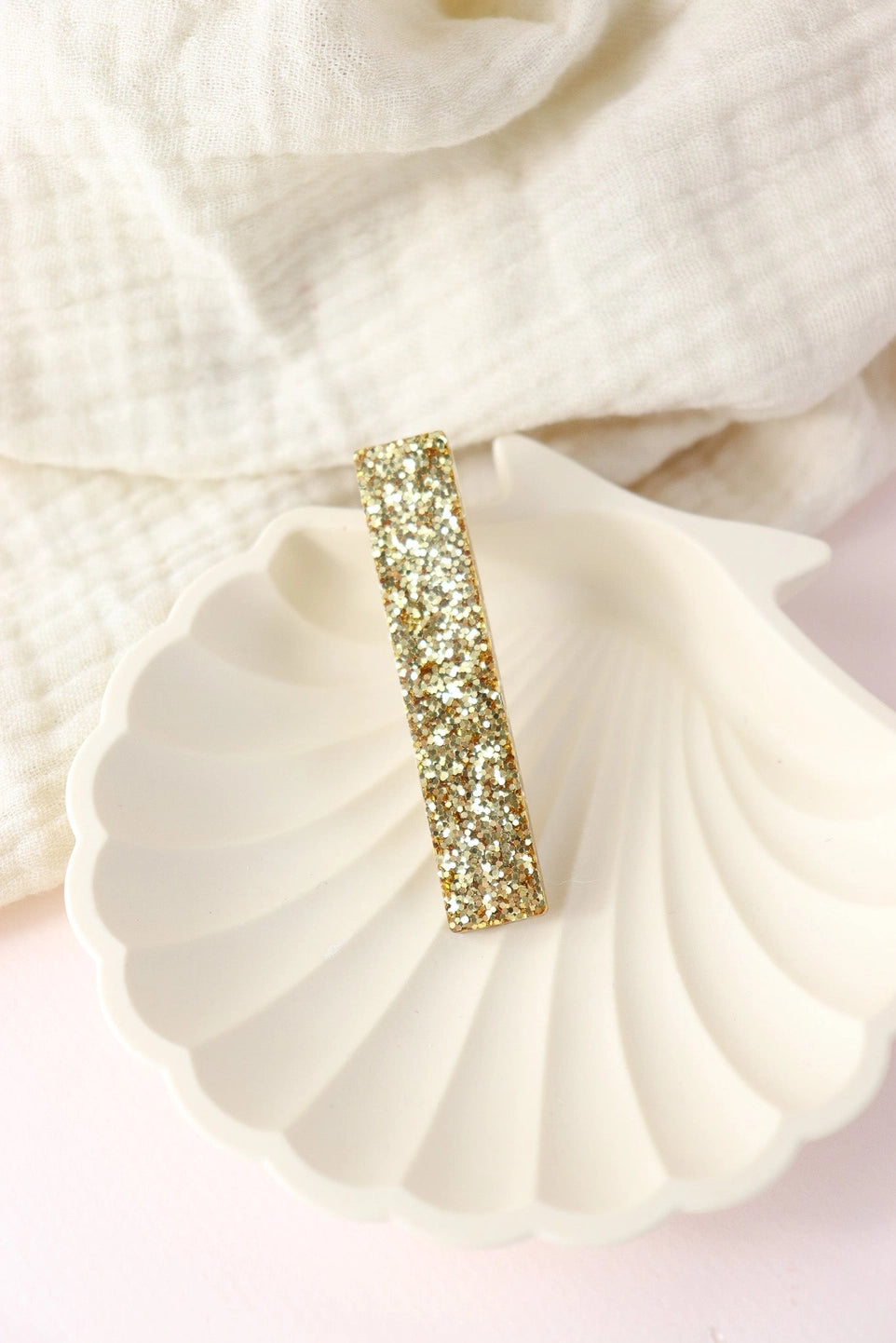 Barrette droite - Paillettes doré