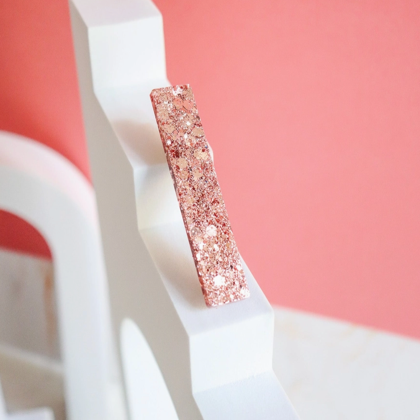 Barrette droite - Paillettes rose gold