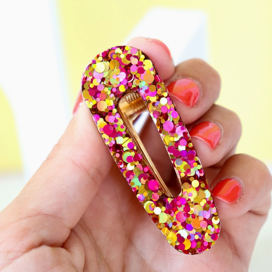 Barrette triangle - Sunset multi rouge