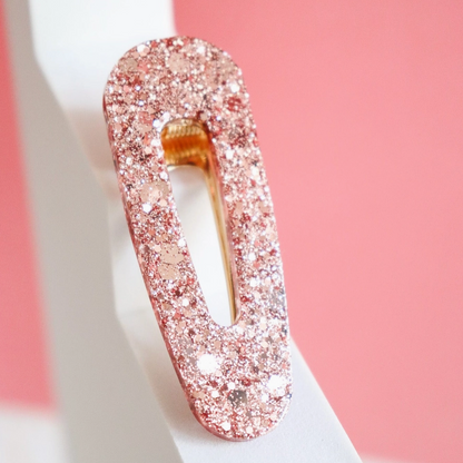 Barrette triangle - Paillettes rose gold