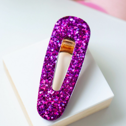 Barrette triangle - Paillettes violet
