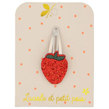 barrette fraise rouge luciole et petit pois