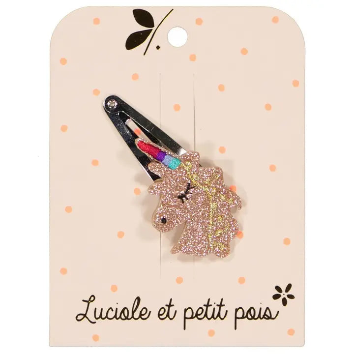 barrette licorne luciole et petit pois