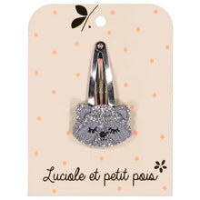 barrette raton laveur argenté luciole et petit pois
