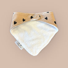 Bavoir bébé coeurs - Beige