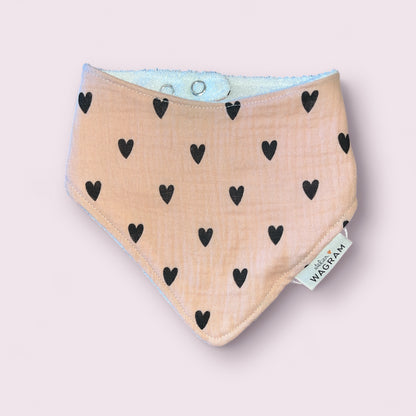 Bavoir bébé coeurs - Rose