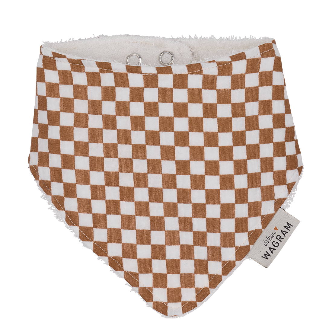 Bavoir bébé damier camel