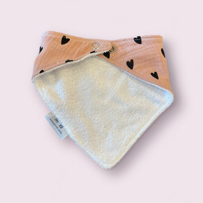 Bavoir bébé coeurs - Rose