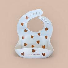 Bavoir bébé silicone coeurs - Crème