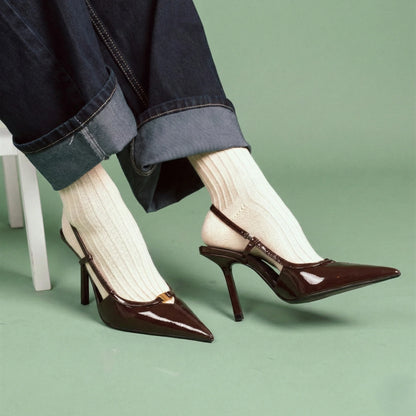 Chaussettes côtelées 36/40 - Beige