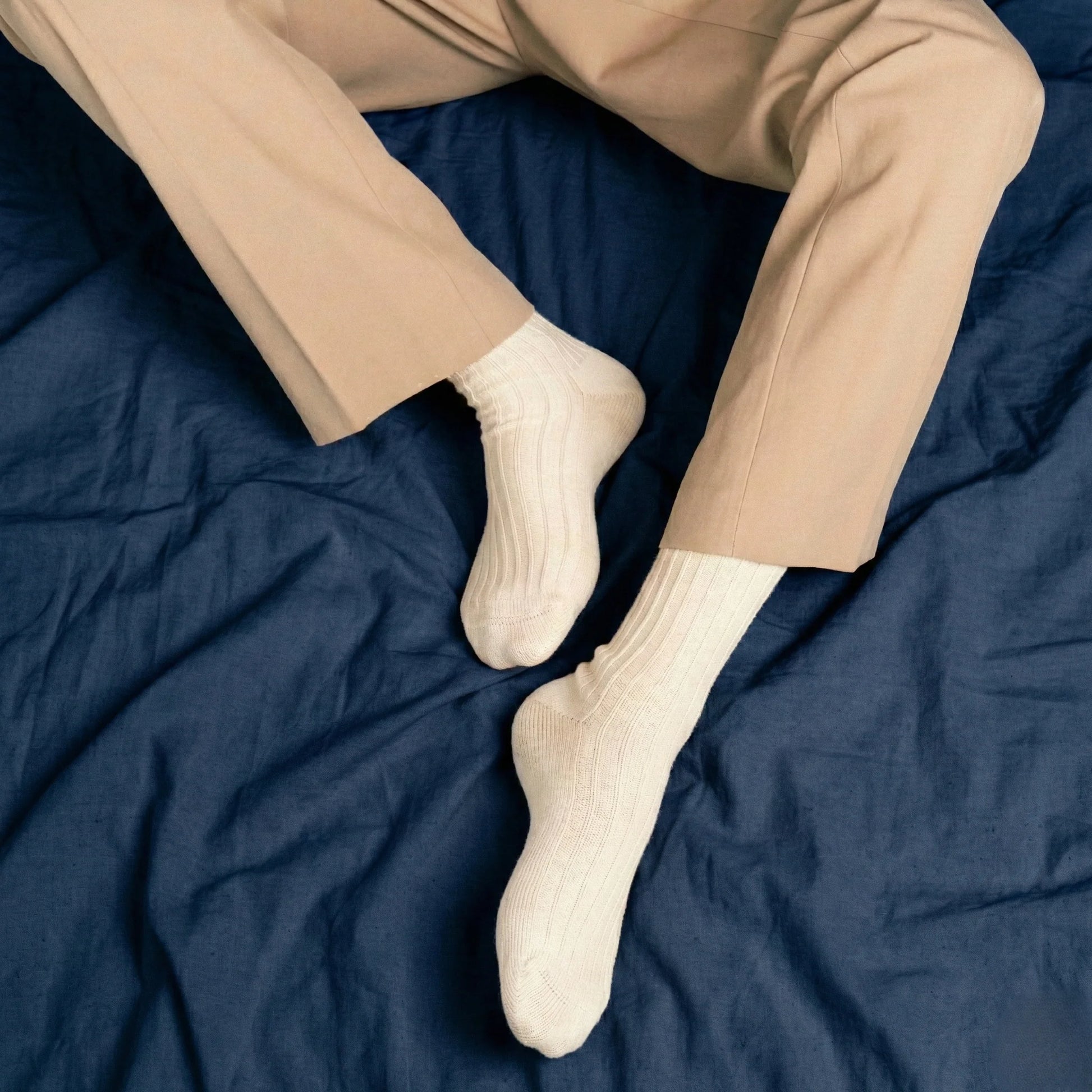 Chaussettes côtelées 41/46 - Beige