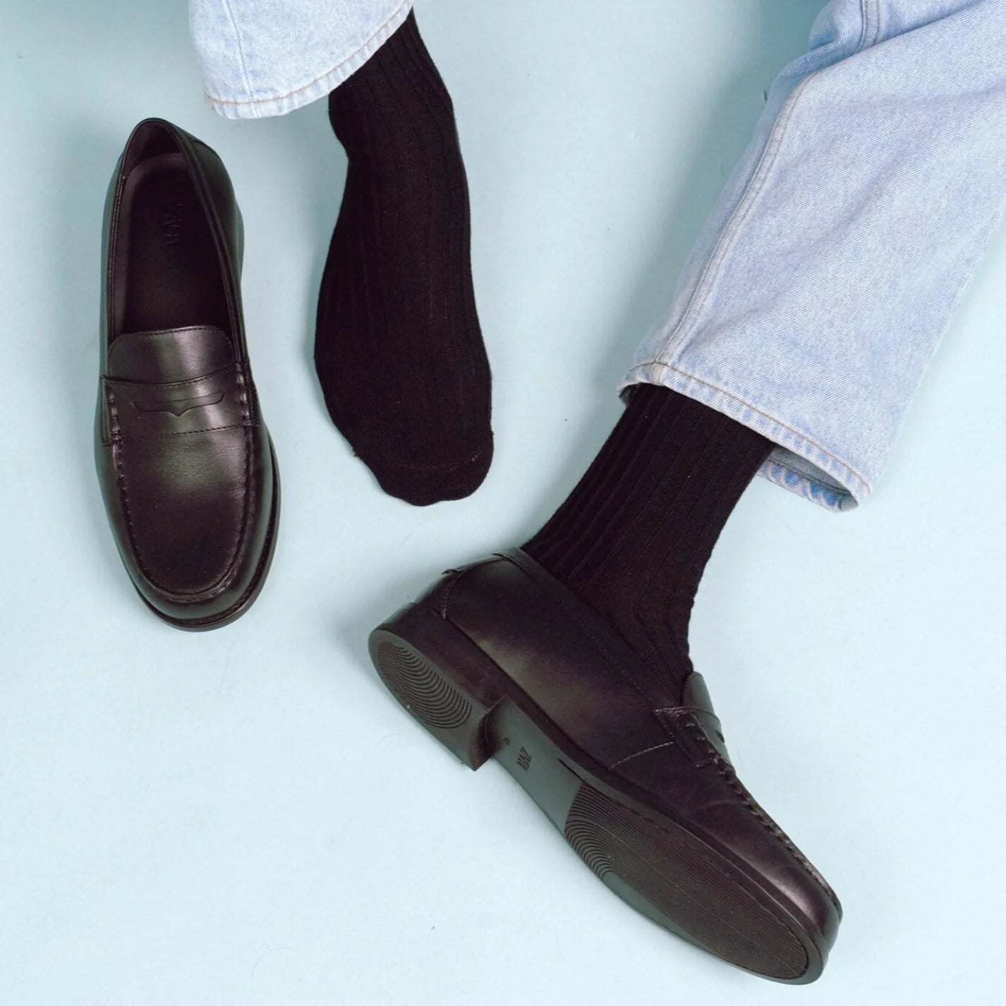 Chaussettes côtelées 41/46 - Noir