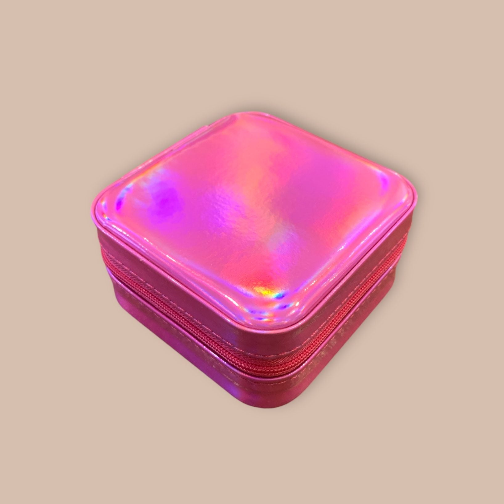 Boite à bijoux de voyage - Arc en ciel rose fluo