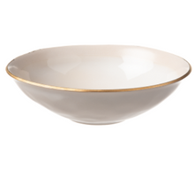 Saladier en grès - Ivory gold