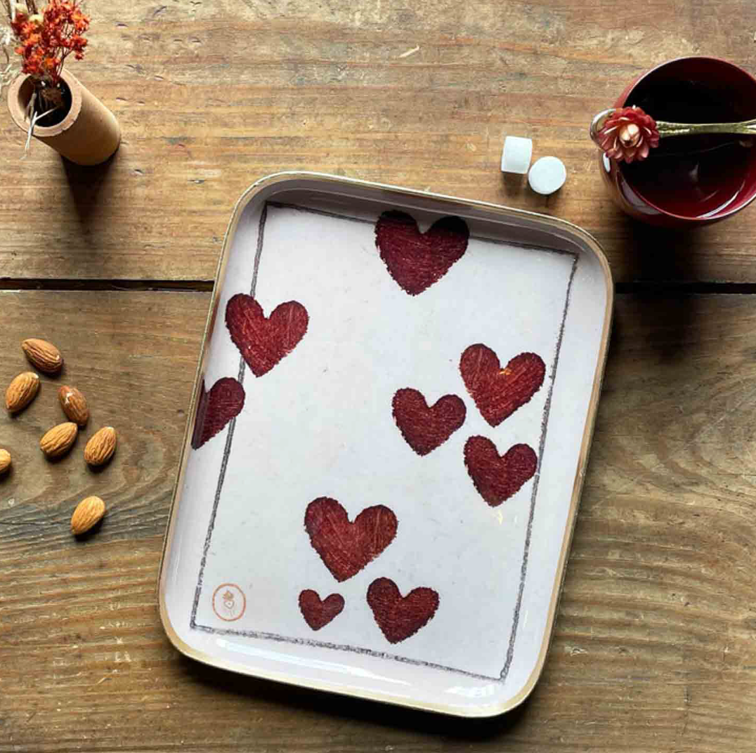 Plateau coeur à jouer - Demi plateau