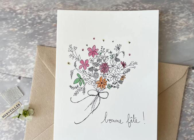 Carte - Bonne fête fleurs