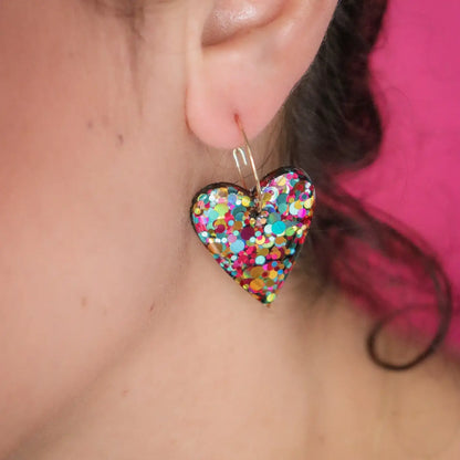 Boucles d'oreilles coeur Mimi - Multi vert