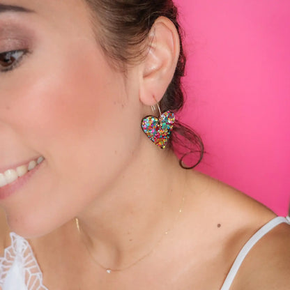 Boucles d'oreilles coeur Mimi - Multi vert
