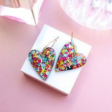 Boucles d'oreilles coeur Mimi - Multi vert