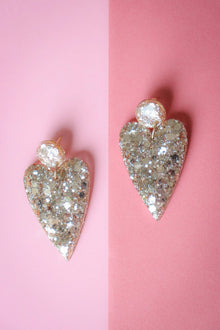 Boucles d'oreilles coeur Claire - Champagne