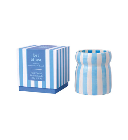 bougie rayée bleue Lost at sea paddy wax