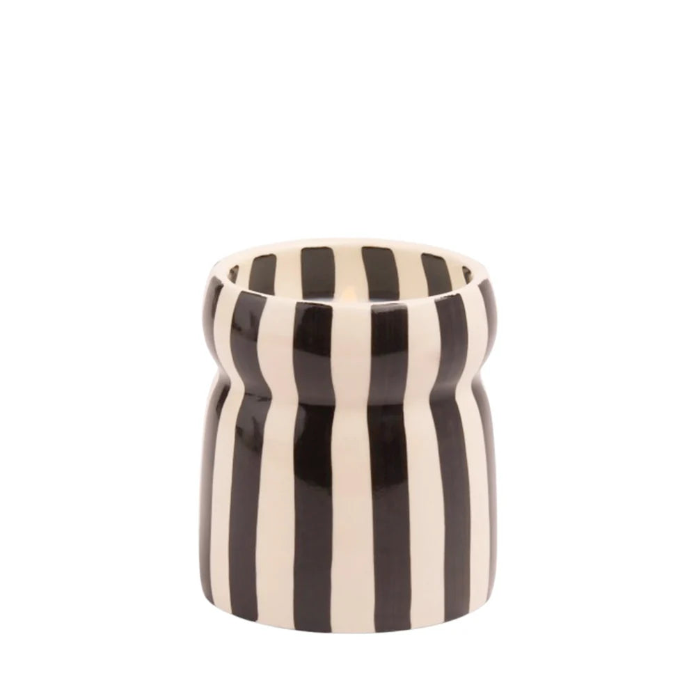 bougie rayée noire lava stone paddy wa