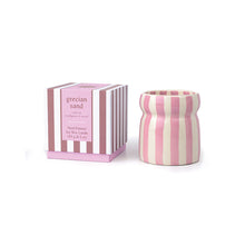 bougie rayée rose et blanc paddy wax