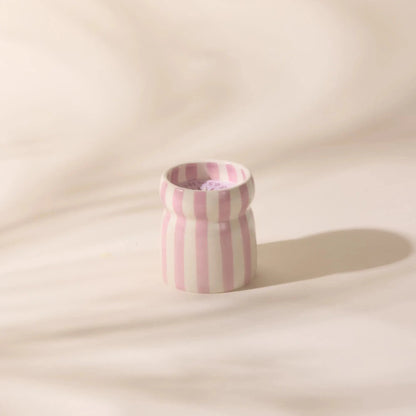 bougie rayée rose et blanc paddy wax