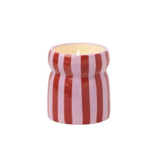 bougie rayée rose et rouge pink peppermint gentlemen's hardware