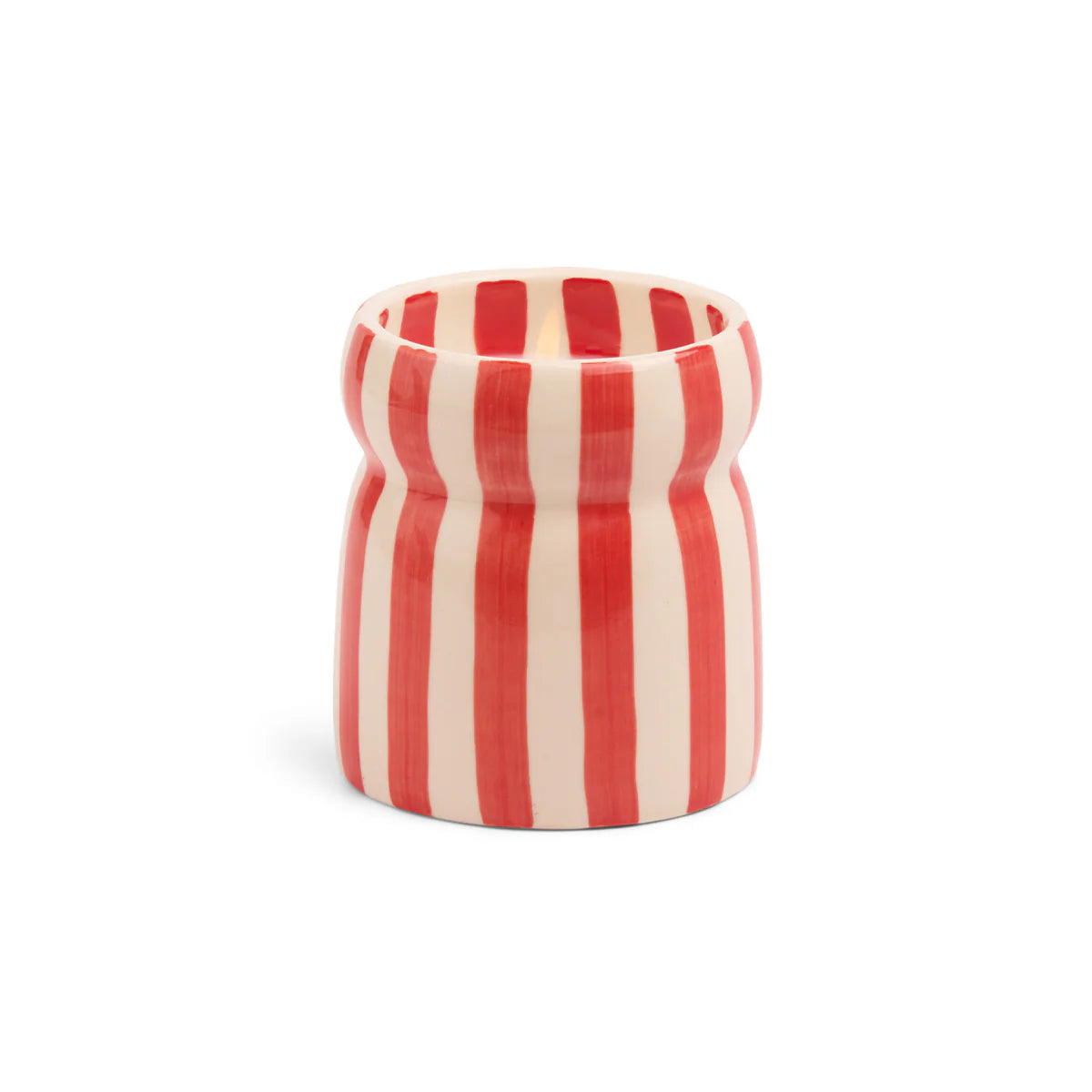 bougie rayée rouge hibiscus bay paddy wax
