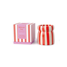 bougie rayée rouge hibiscus bay paddy wax