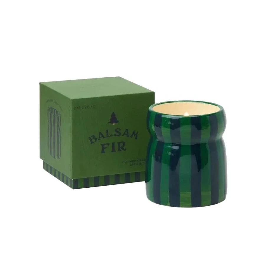 bougie rayée verte balsam fir gentlemen's fir