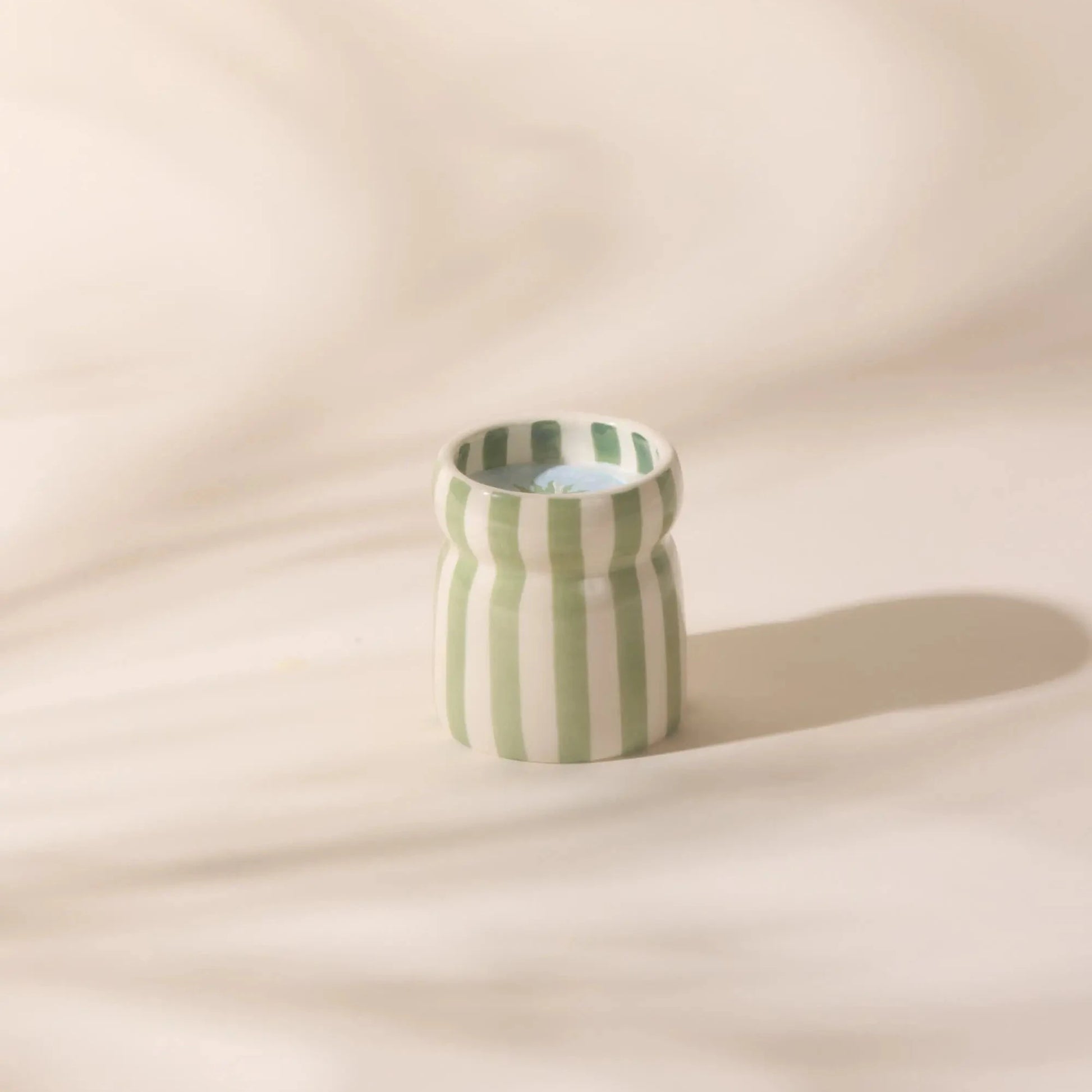 bougie rayée verte et blanche paddy wax 