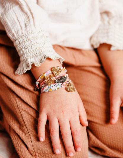Bracelet enfant - Nuage multi et fil rose