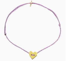 Bracelet fil lurex - Rose et coeur doré