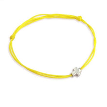 Bracelet - Croix argent & fil jaune