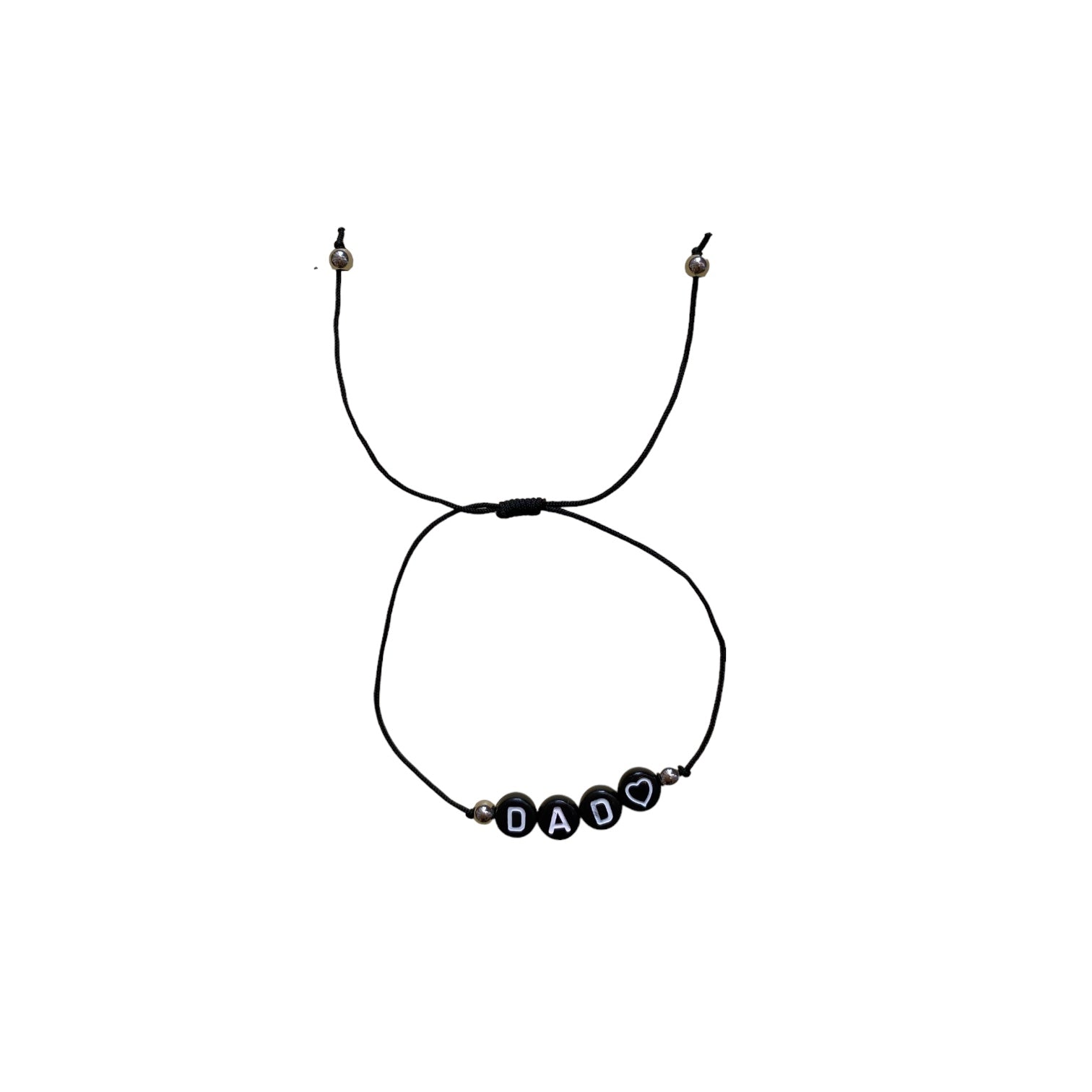 Bracelet DAD ♥ - Noir écriture blanche