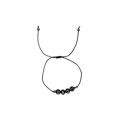 Bracelet DAD ♥ - Noir écriture blanche