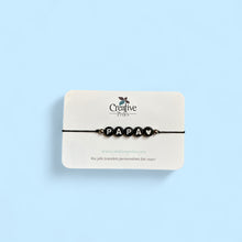 Bracelet PAPA ♥ - Noir écriture blanche