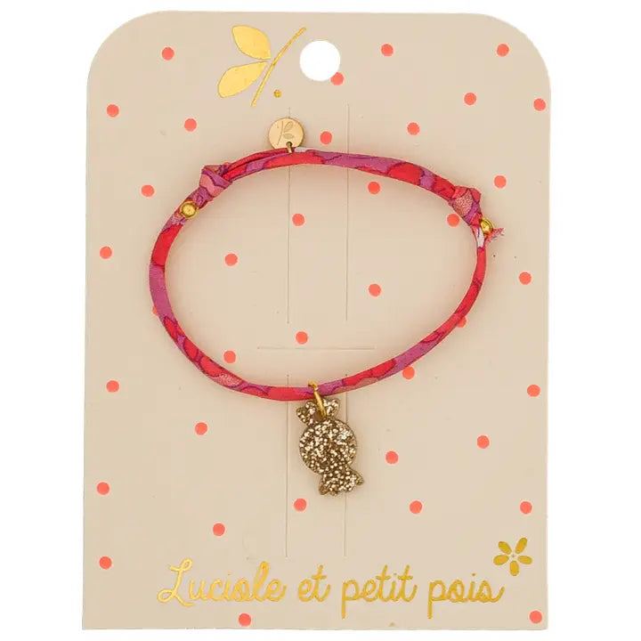 bracelet enfant bonbon doré luciole et petit pois