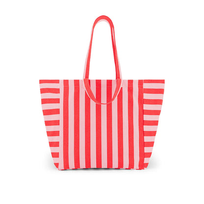 cabas rayures candy pink rouge