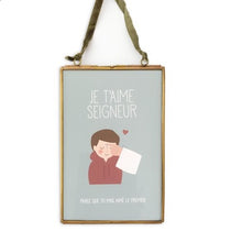 Cadre à suspendre - Je t'aime Seigneur (garçon)