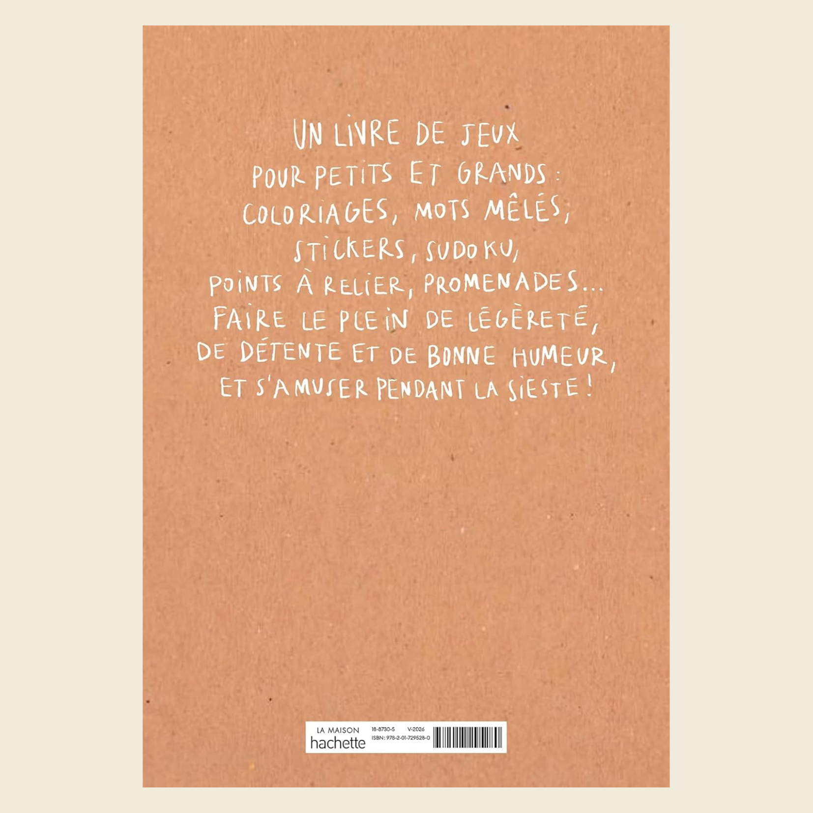 cahier d'activités sieste zoé de las cases