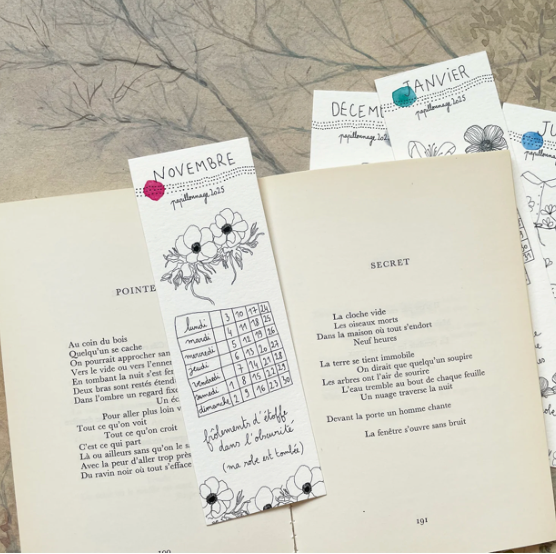 Le calendrier marque-pages 2025